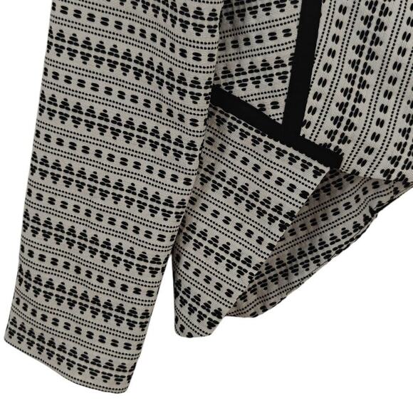 Alexis Zip Front Embroidered Blazer Jacket Size Medium Black White Stitched - Picture 4 of 6